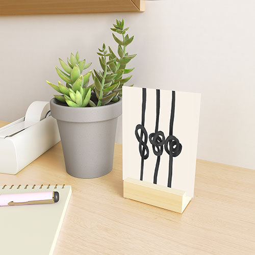 Agnes 91 Minimalist Black Knot Abstract Mini Art Print