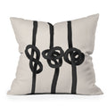 Agnes 91 Minimalist Black Knot Abstract Outdoor Throw Pillow