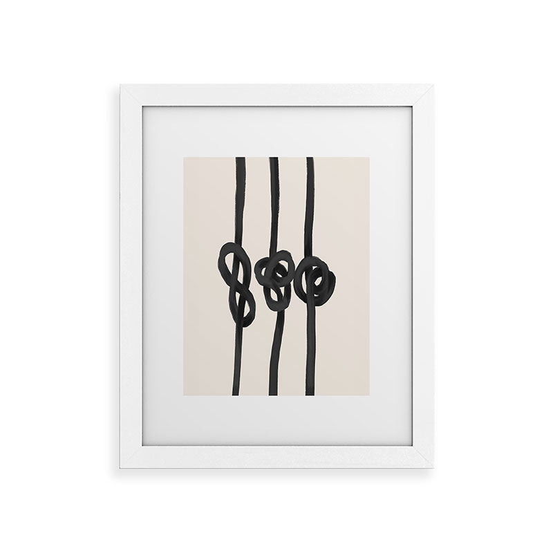 Agnes 91 Minimalist Black Knot Abstract Framed Art Print