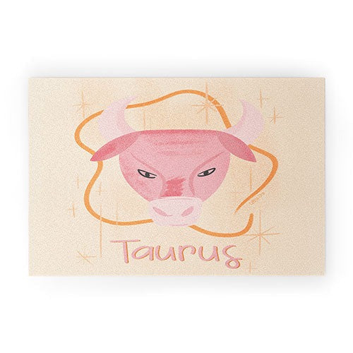 Little Om Zodiac Sign Taurus Welcome Mat