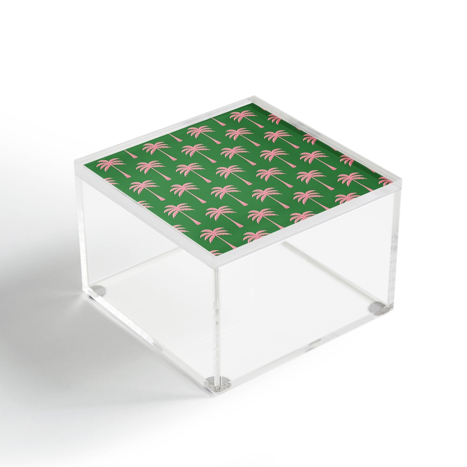 Design by Spark Pink Palm Tree Oasis Acrylic Box