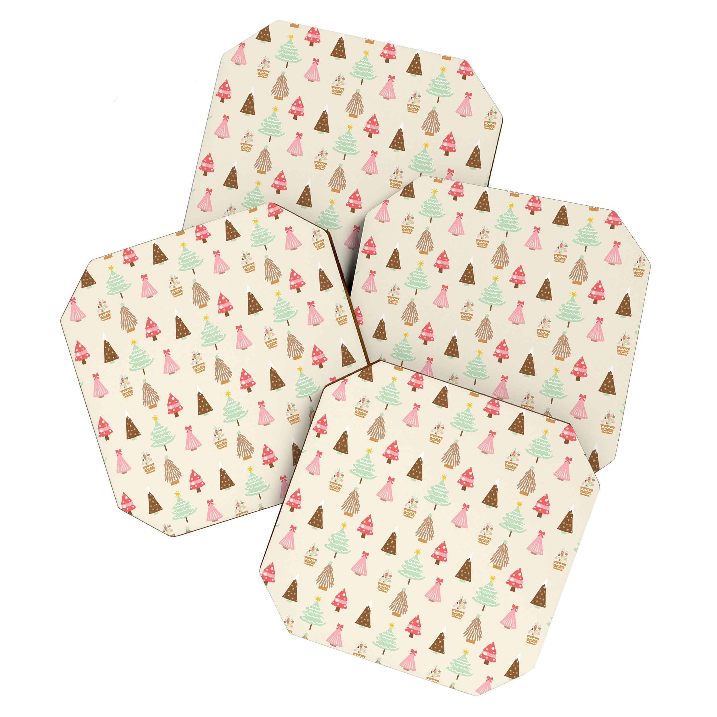 Design by Spark Christmas Tree Delight Coaster Set