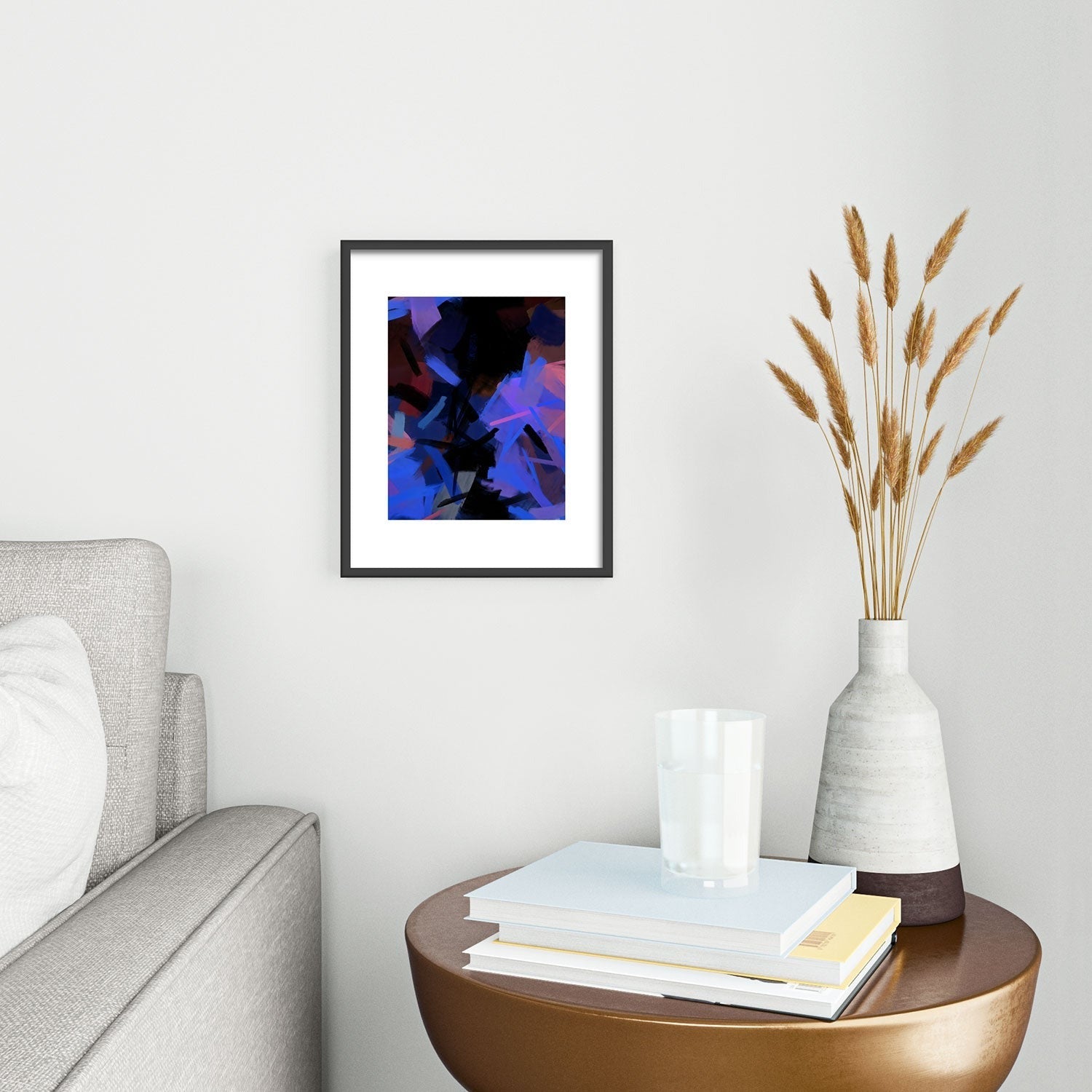 83 Oranges Midnight Sparks Metal Framed Art Print