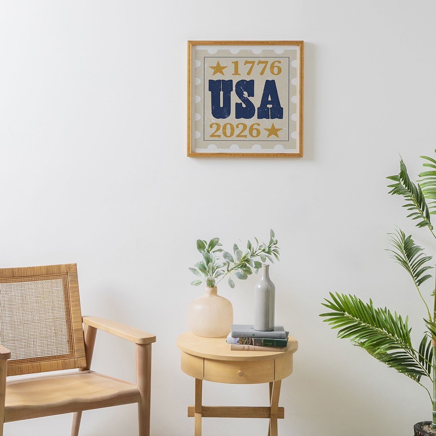 DENY Designs USA Stamp Framed Wall Art