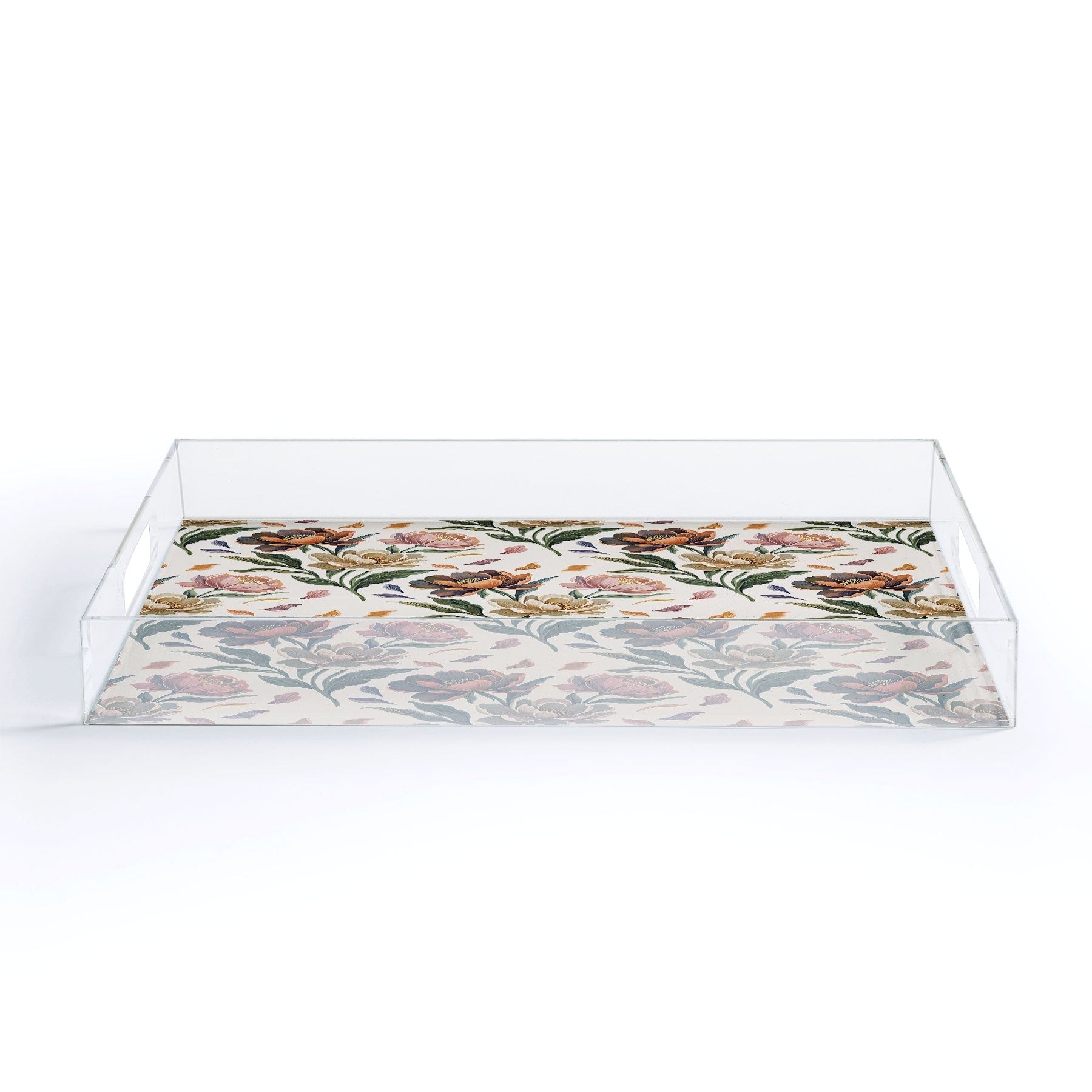 Marta Barragan Camarasa Hand Painted Peony Florals Acrylic Tray