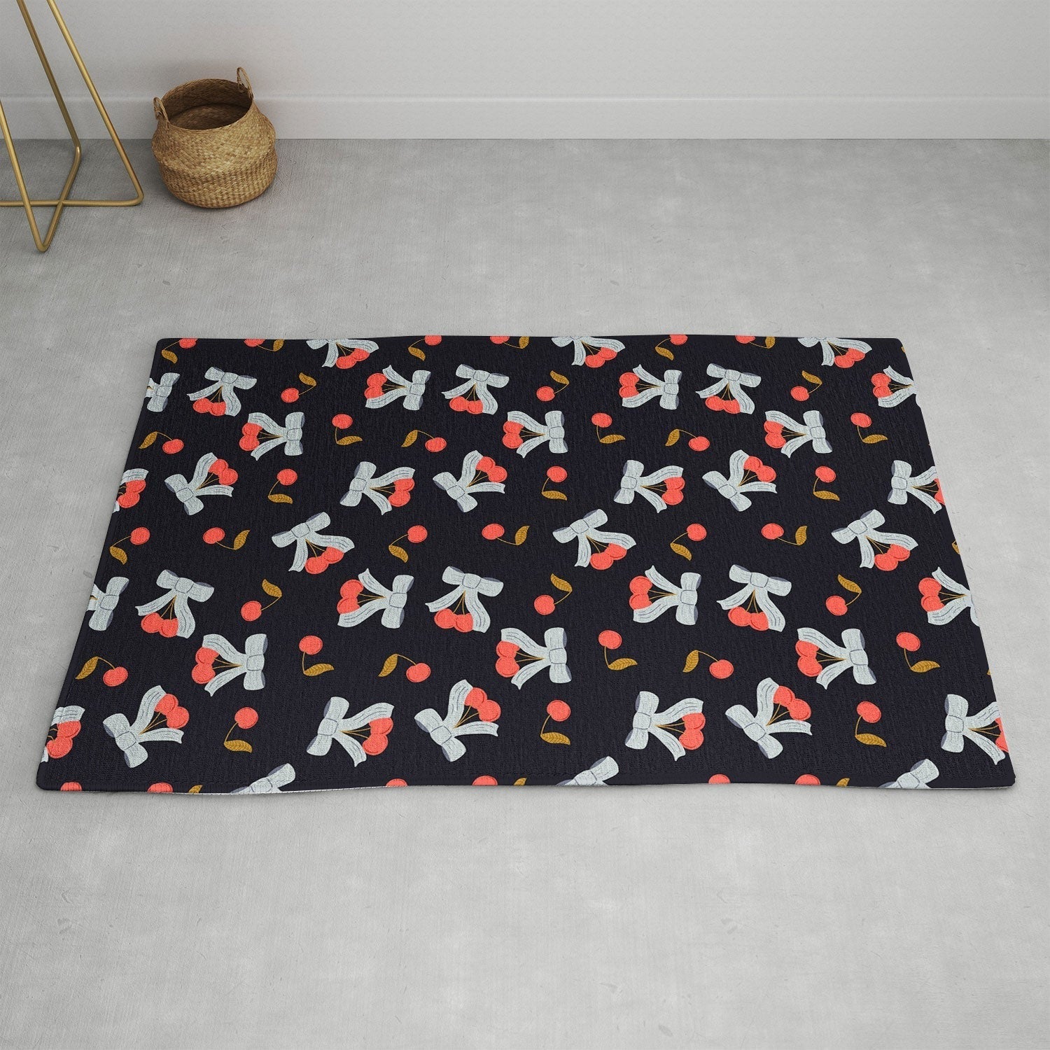 Jennifer Labre Cherries and Bows Area Rug
