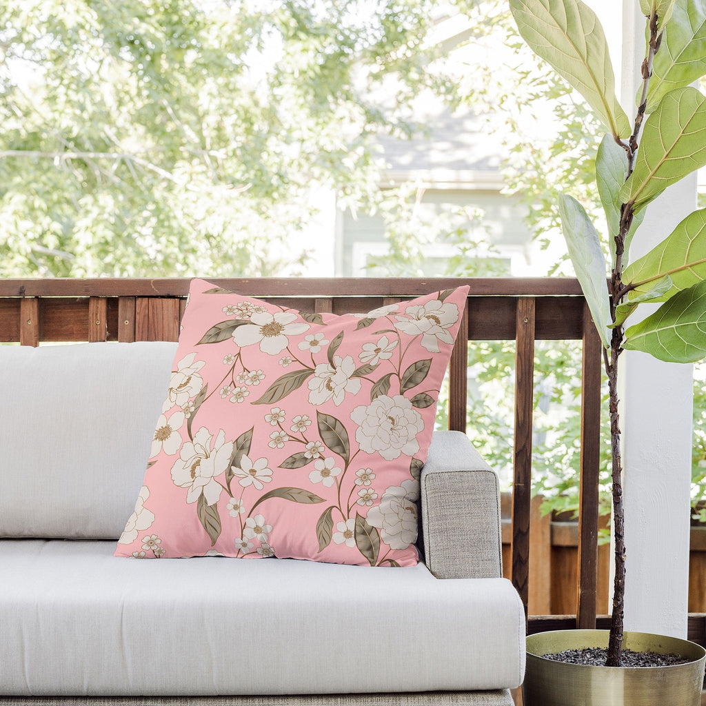 Gabriela Fuente Roberta in Pink Outdoor Throw Pillow