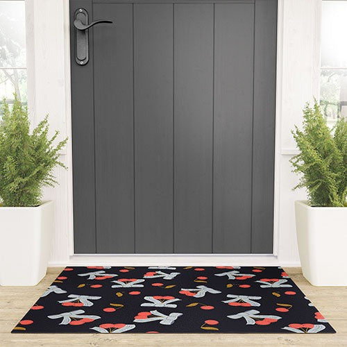Jennifer Labre Cherries and Bows Welcome Mat