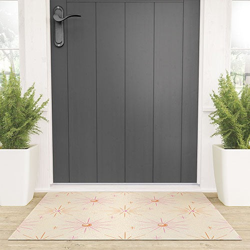 Little Om Pattern Little Moon cream Welcome Mat
