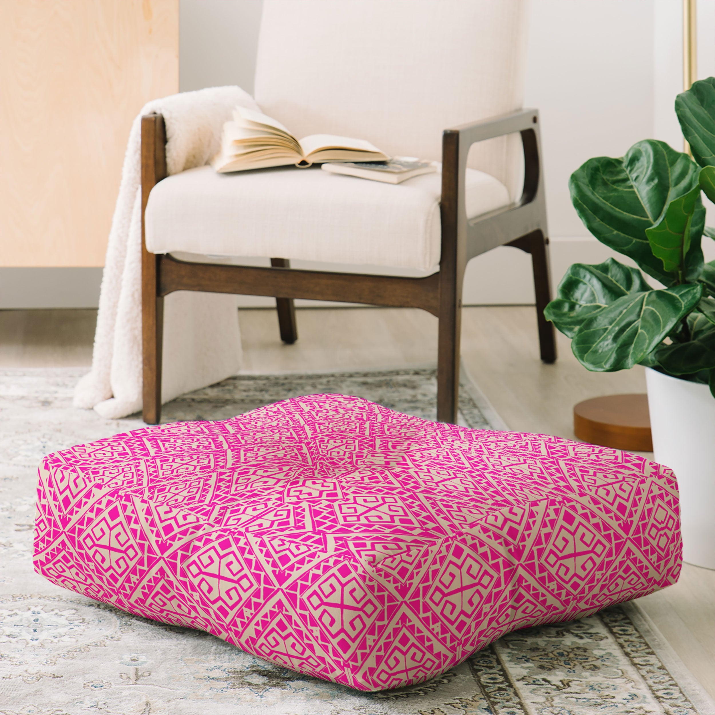 Aimee St Hill Eva All Over Pink Floor Pillow Square
