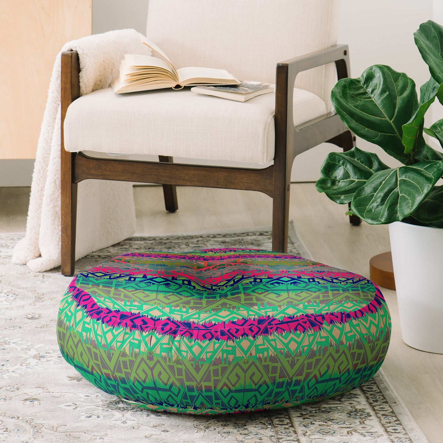 Aimee St Hill Eva Diamond Floor Pillow Round