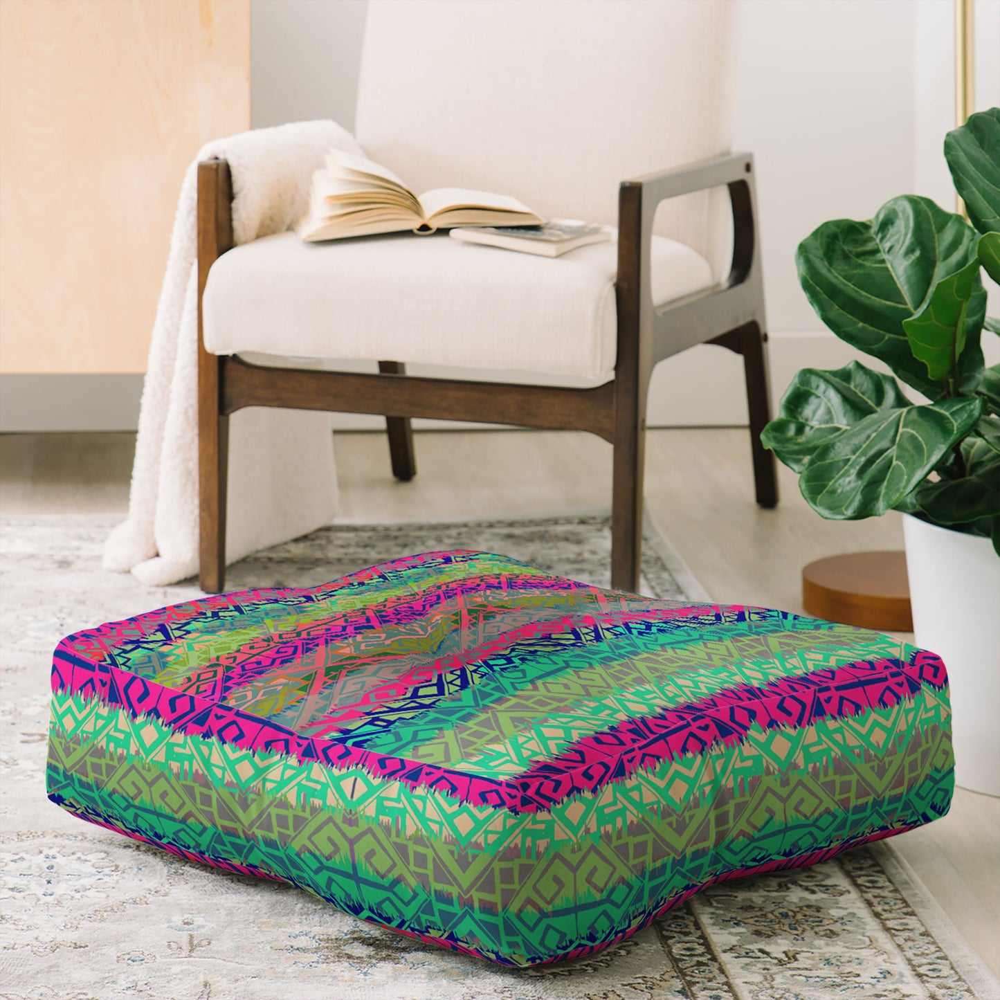 Aimee St Hill Eva Diamond Floor Pillow Square
