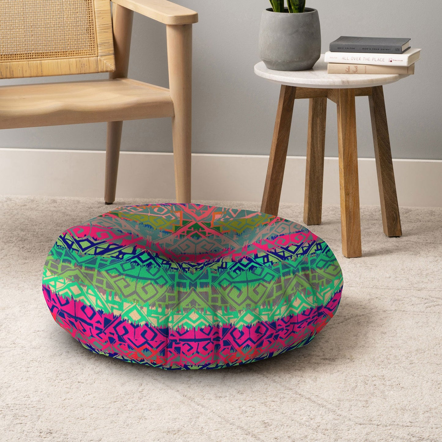 Aimee St Hill Eva Diamond Floor Pillow Round