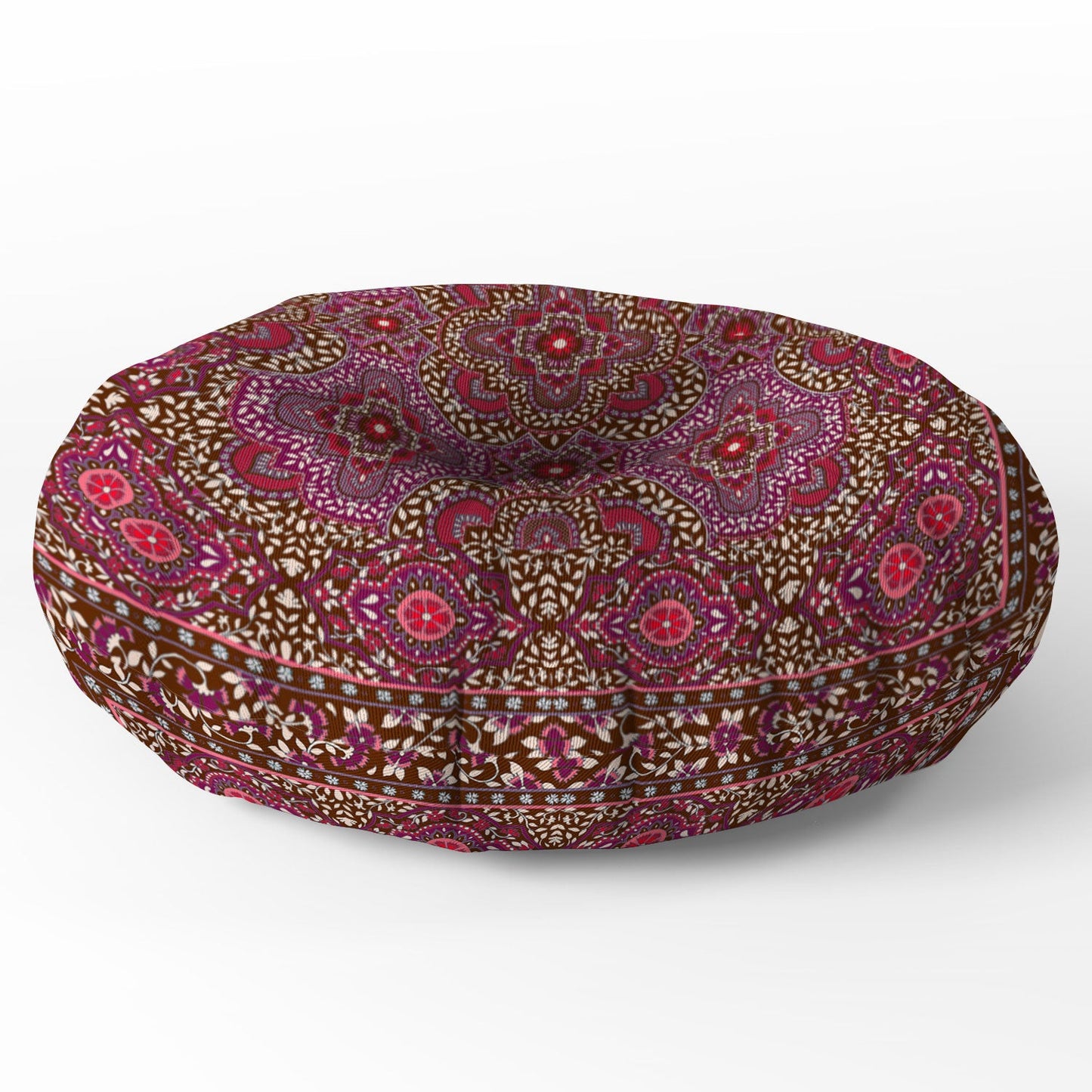 Aimee St Hill Farah Border Red Floor Pillow Round