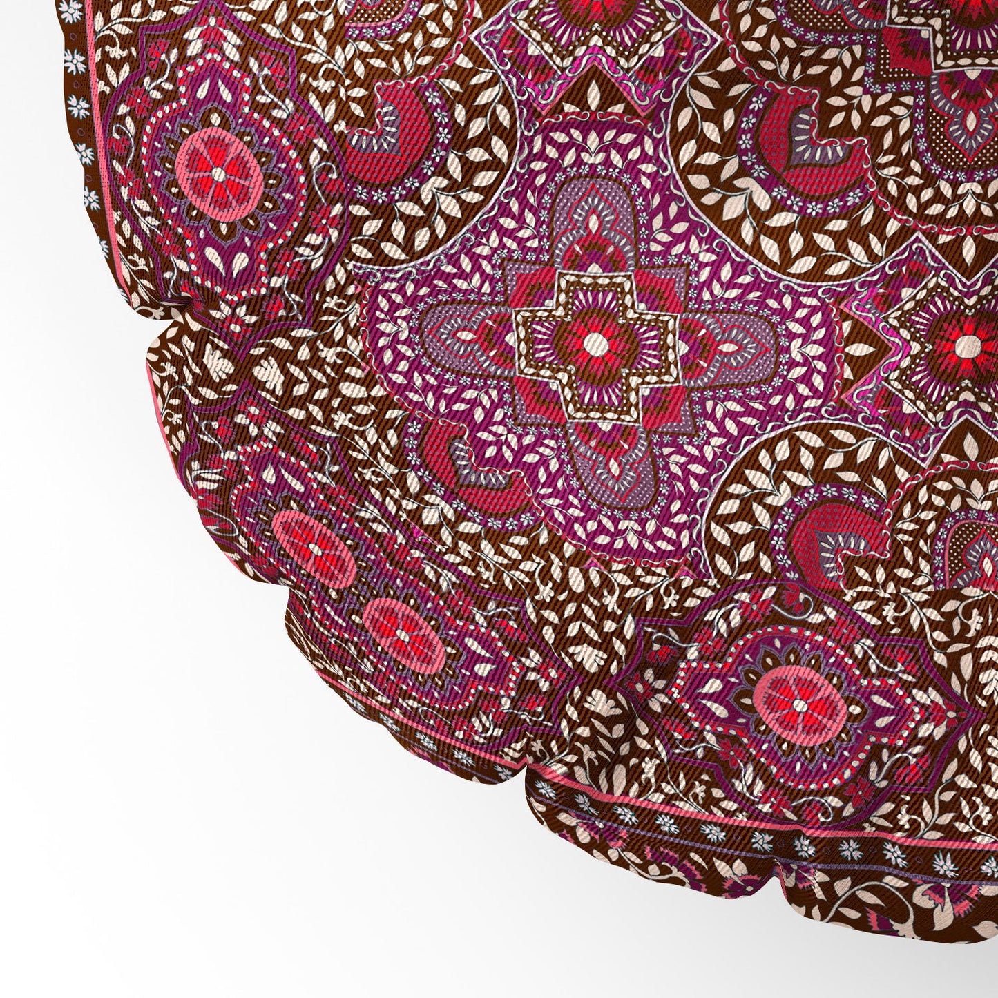 Aimee St Hill Farah Border Red Floor Pillow Round