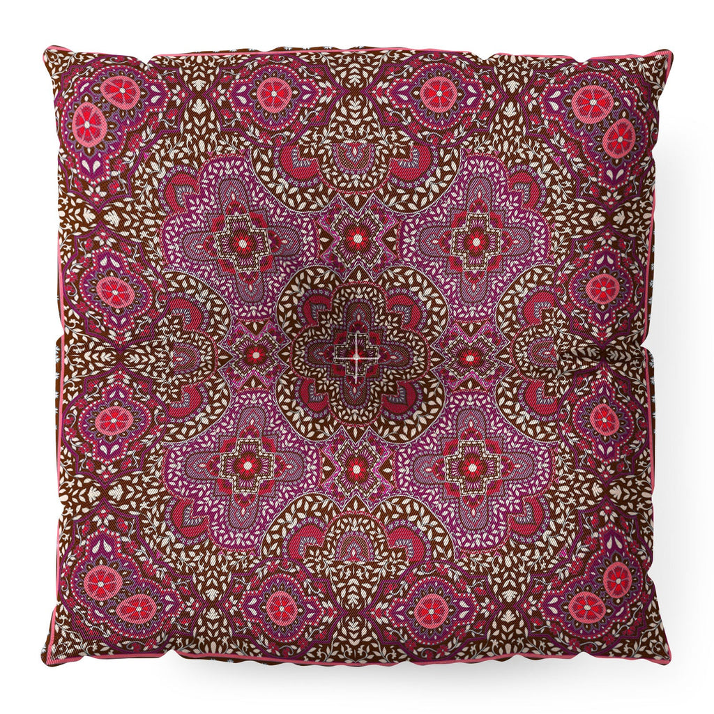 Aimee St Hill Farah Border Red Floor Pillow Square