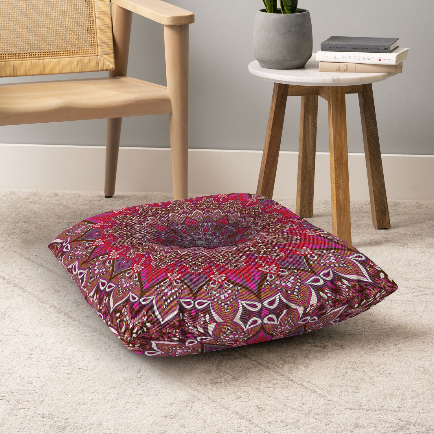 Aimee St Hill Farah Red Floor Pillow Square