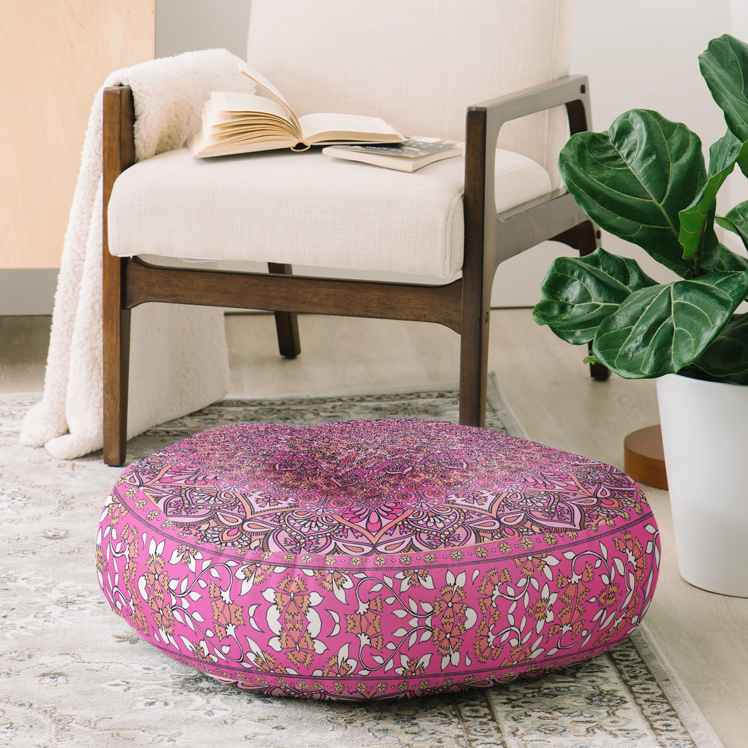 Aimee St Hill Farah Soft Blush Floor Pillow Round