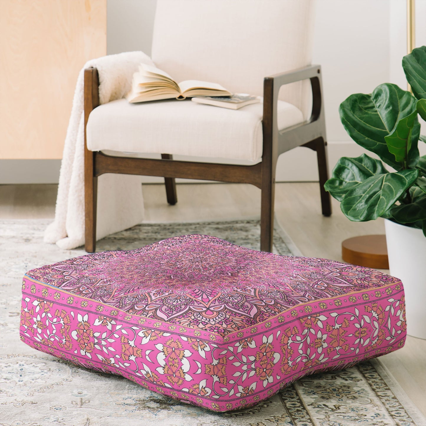 Aimee St Hill Farah Soft Blush Floor Pillow Square