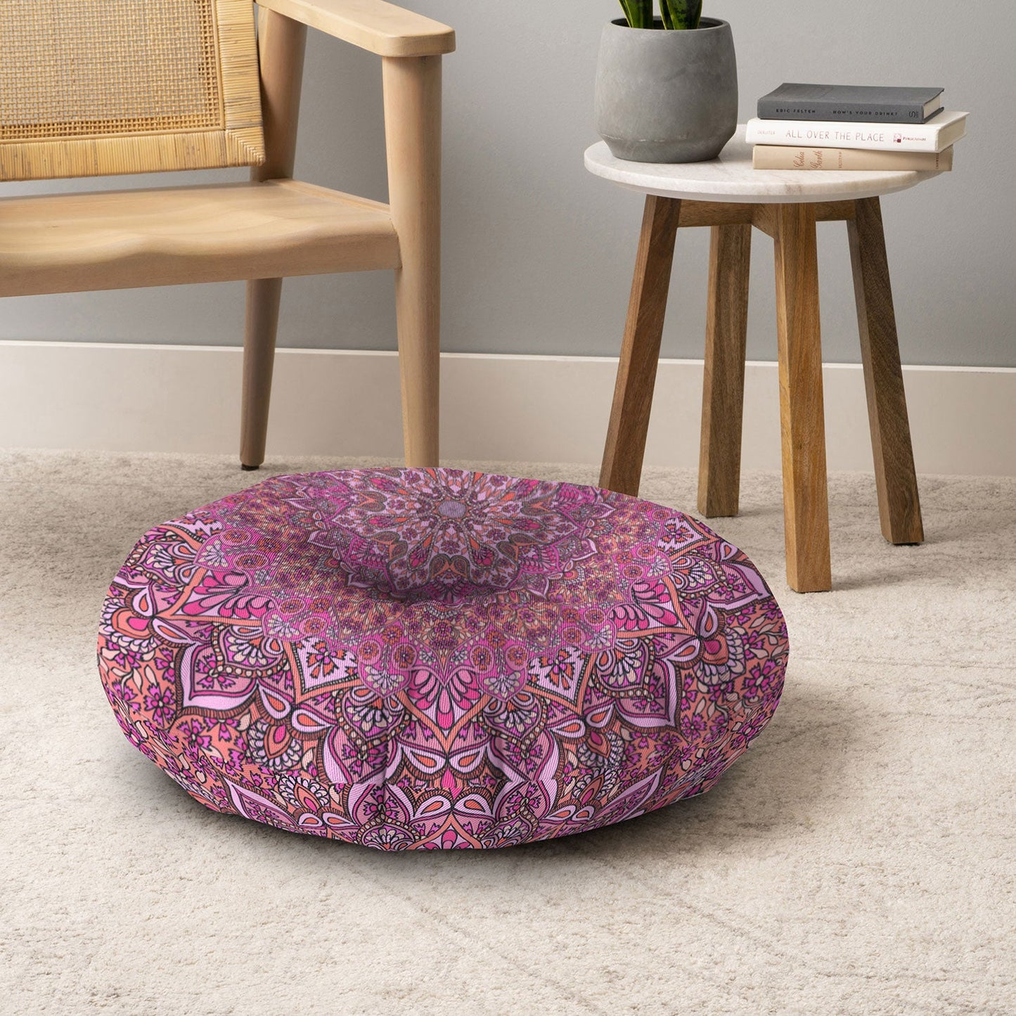 Aimee St Hill Farah Soft Blush Floor Pillow Round
