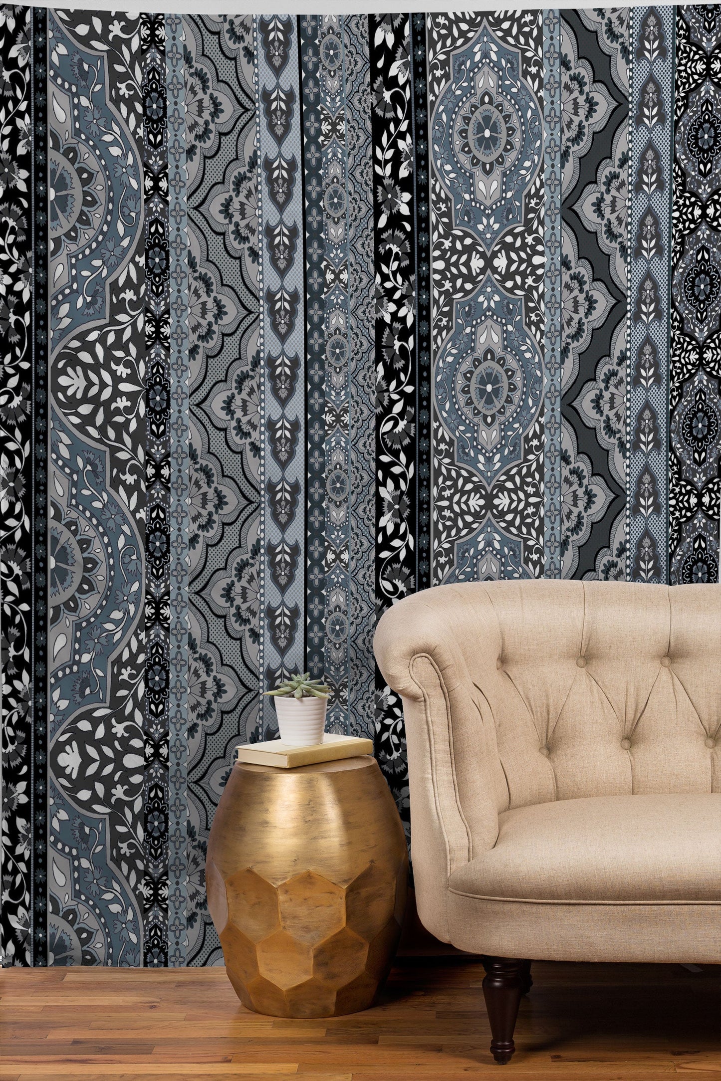 Aimee St Hill Farah Stripe Gray Tapestry