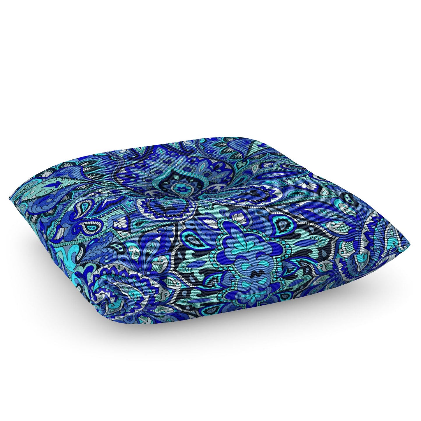 Aimee St Hill Paisley Blue Floor Pillow Square