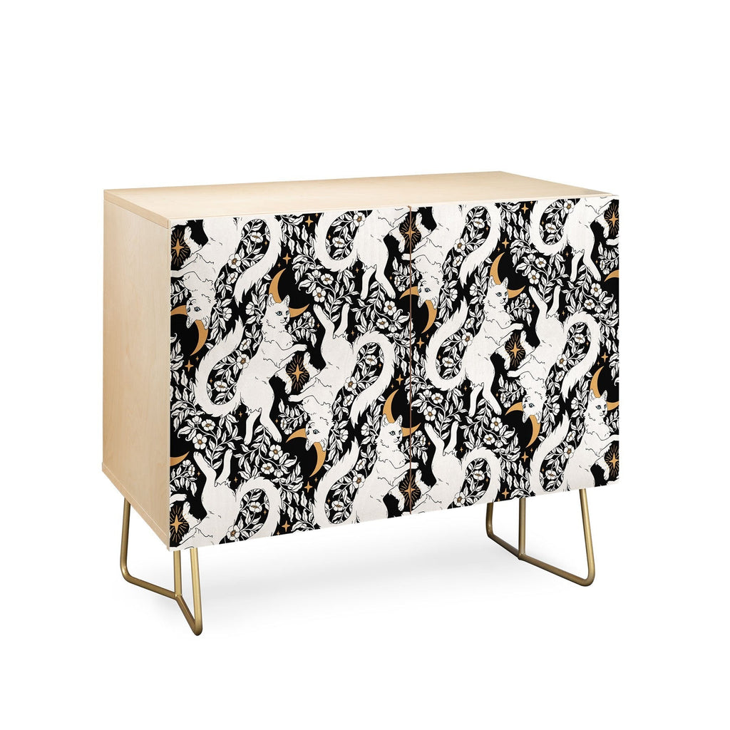 Avenie Celestial Cats Gold Credenza
