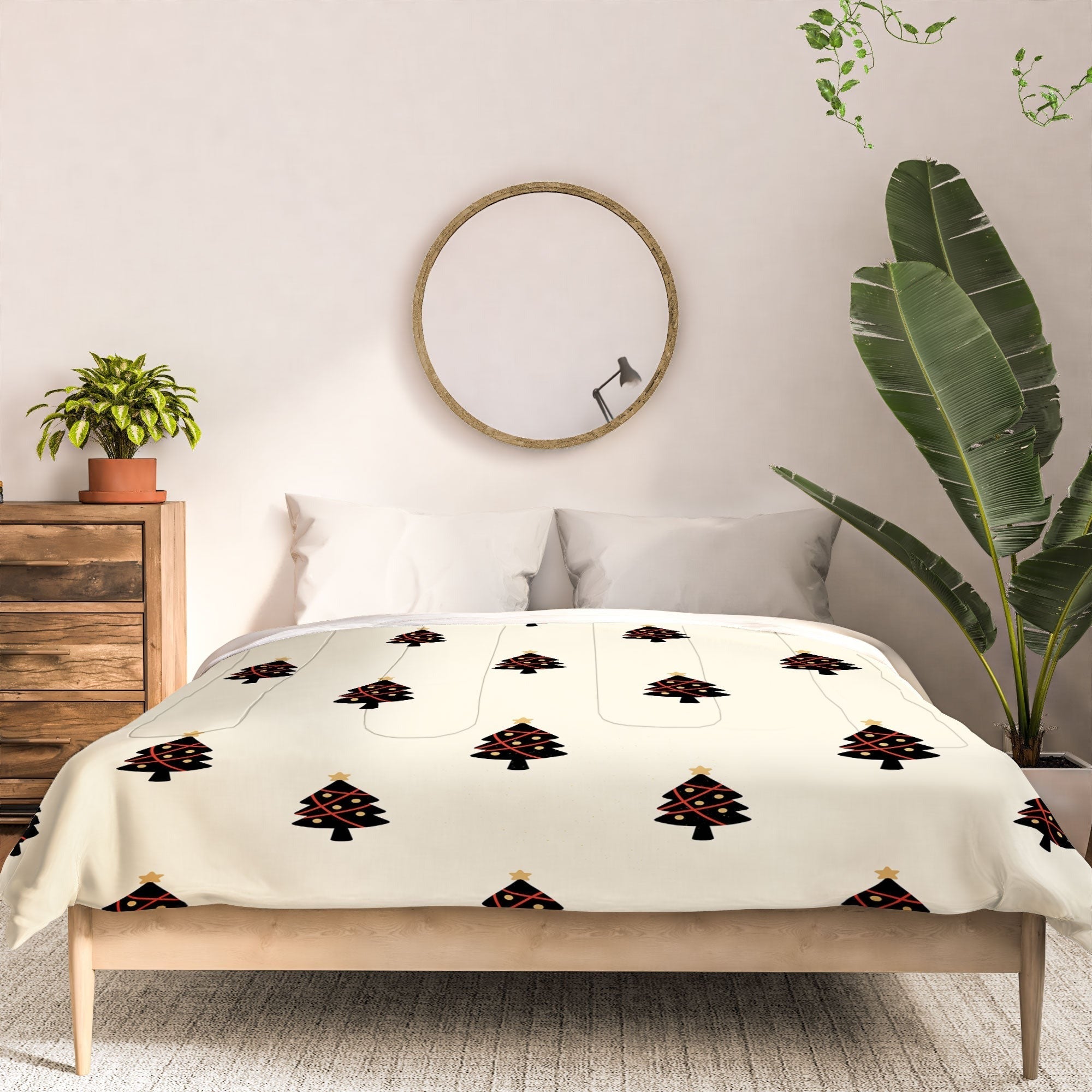 Design by Spark Black And Gold Christmas Tree Comforter