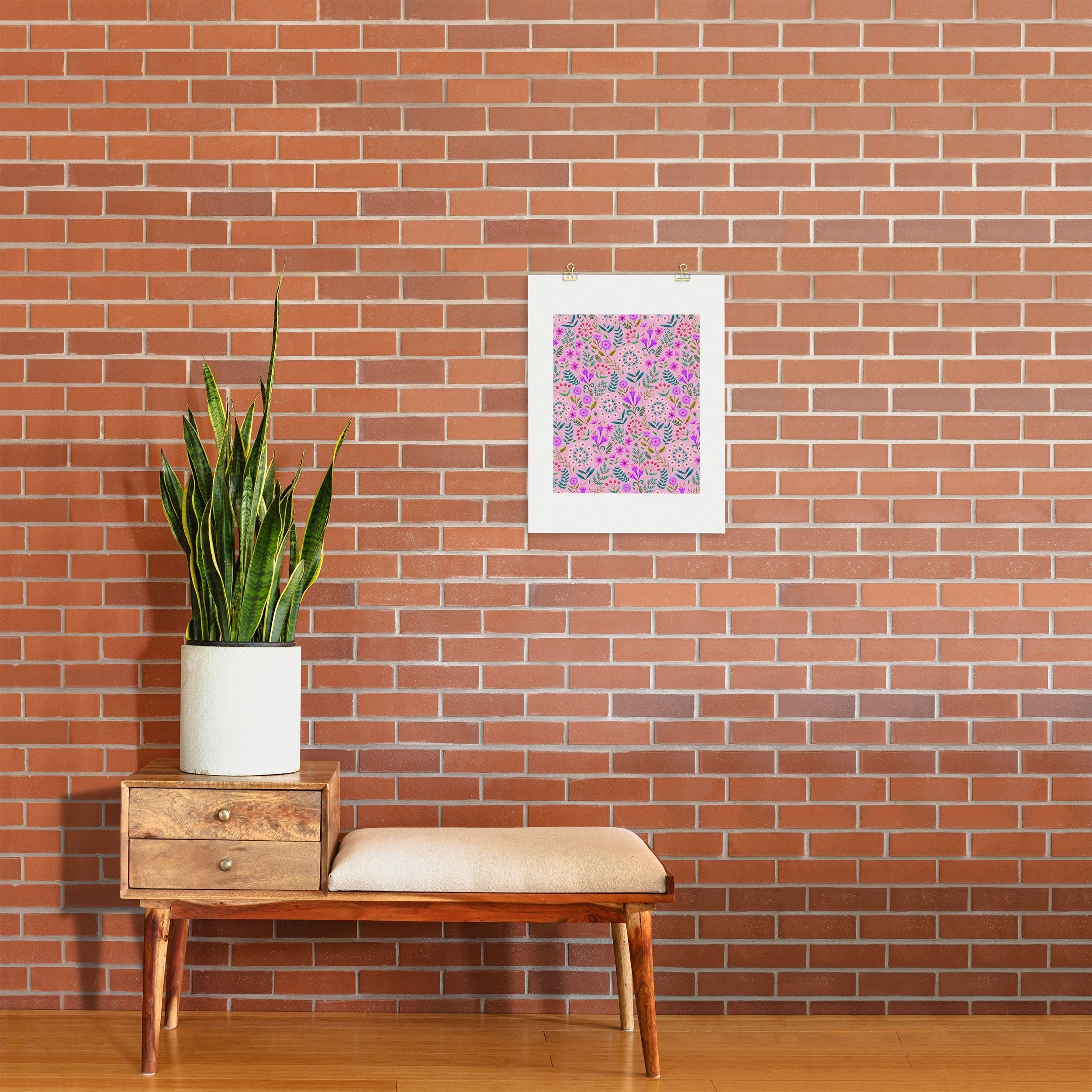 Pimlada Phuapradit Ditsy Purple Floral Half Drop Art Print