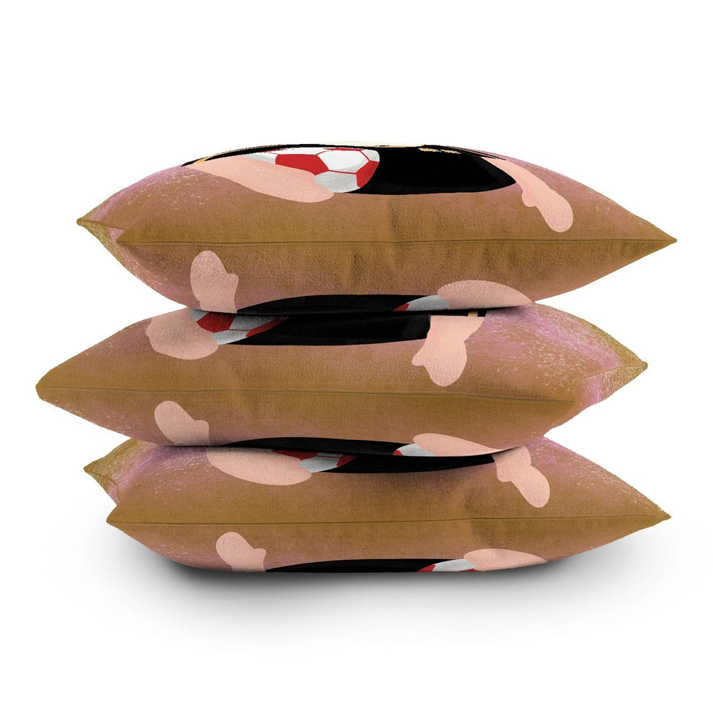 Design by Spark Sporty Soccer Santa Throw Pillow