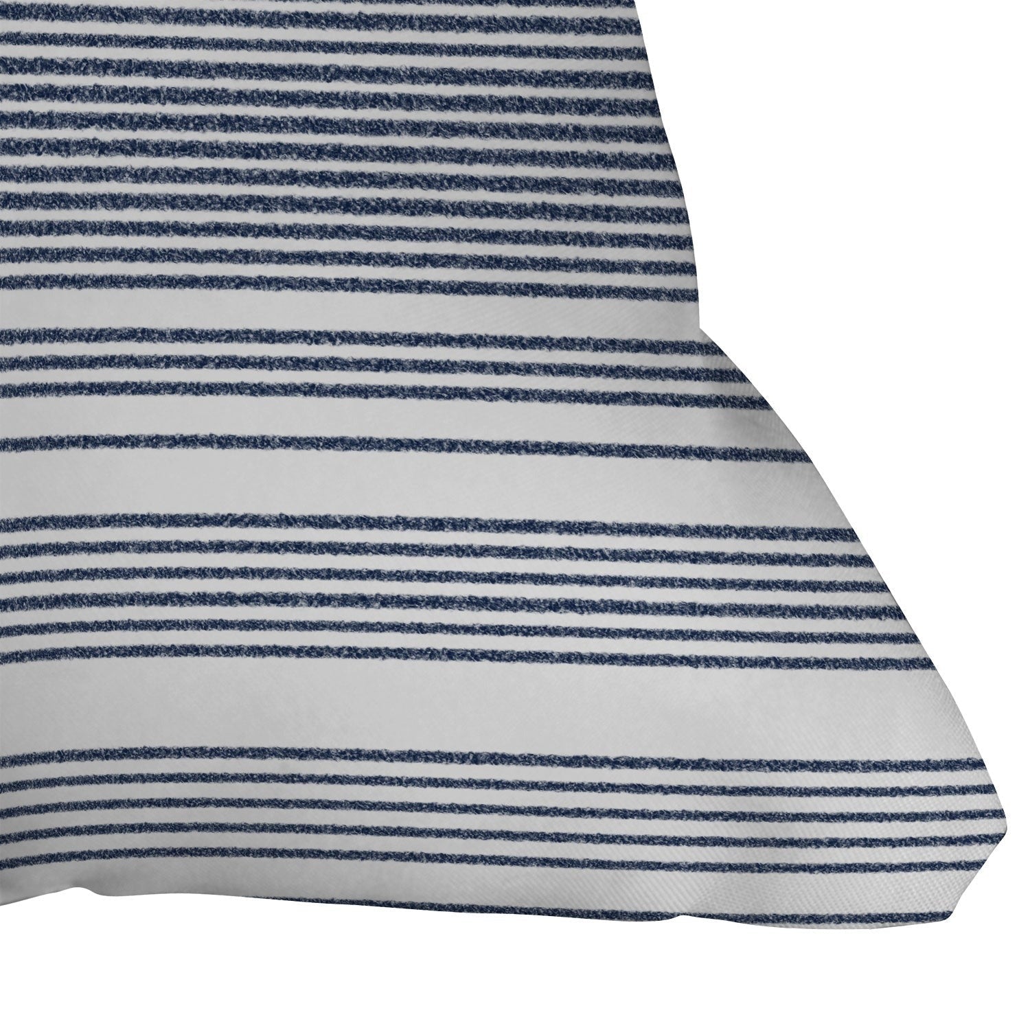Kierkegaard Design Studio organic stripes naut navy blue and white Outdoor Throw Pillow