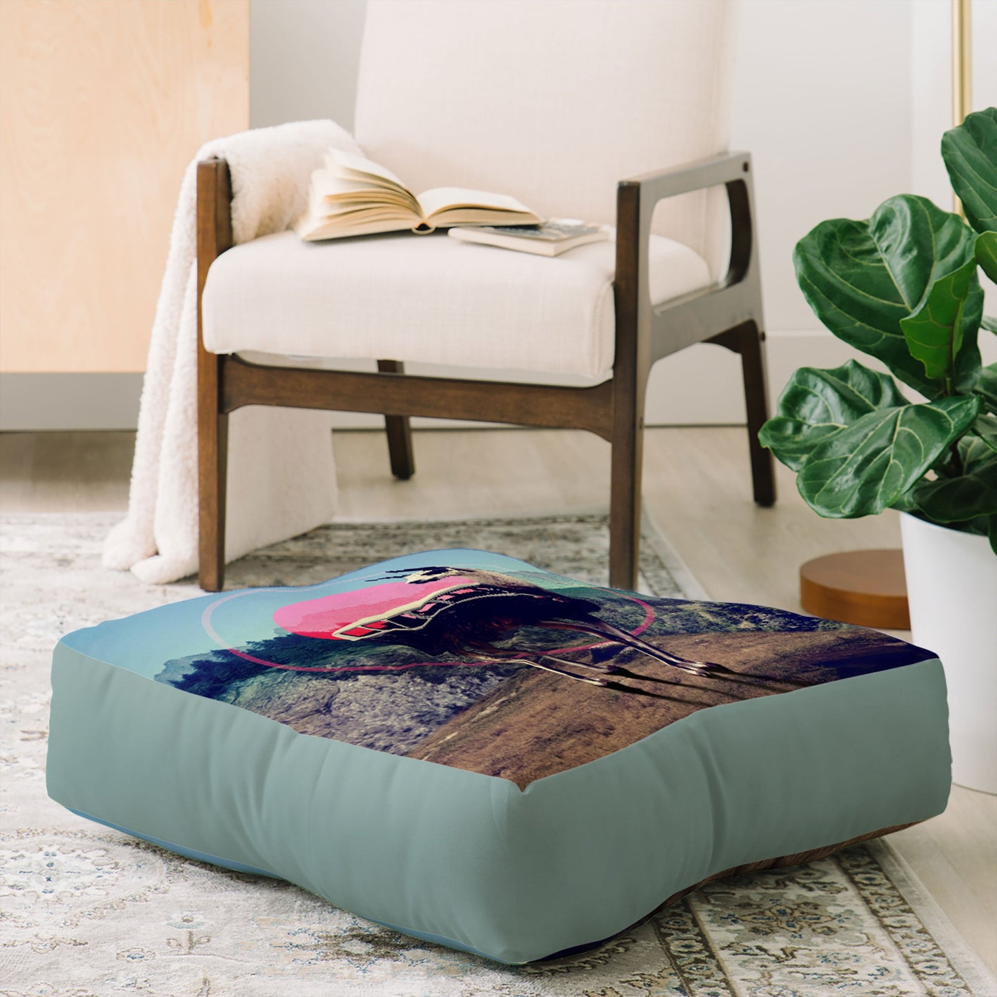 Ali Gulec Llama Van Floor Pillow Square