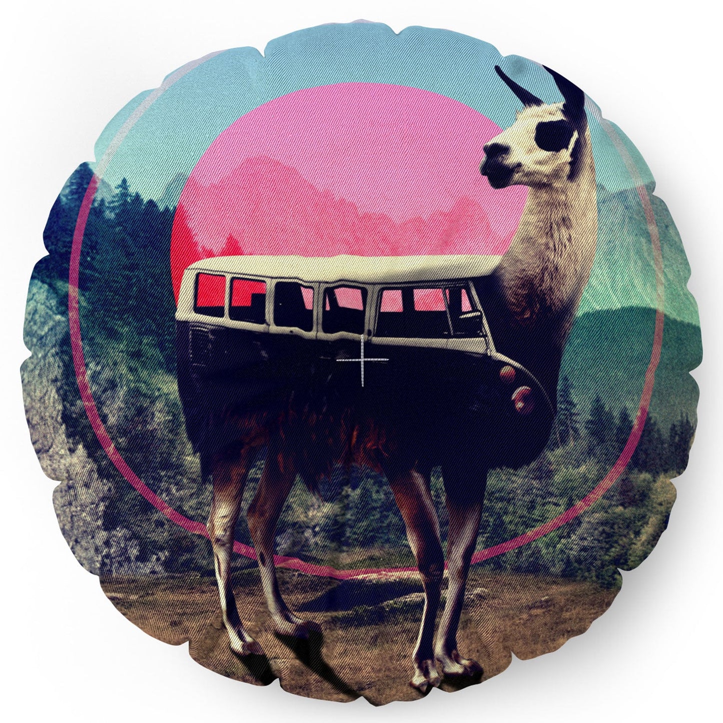 Ali Gulec Llama Van Floor Pillow Round