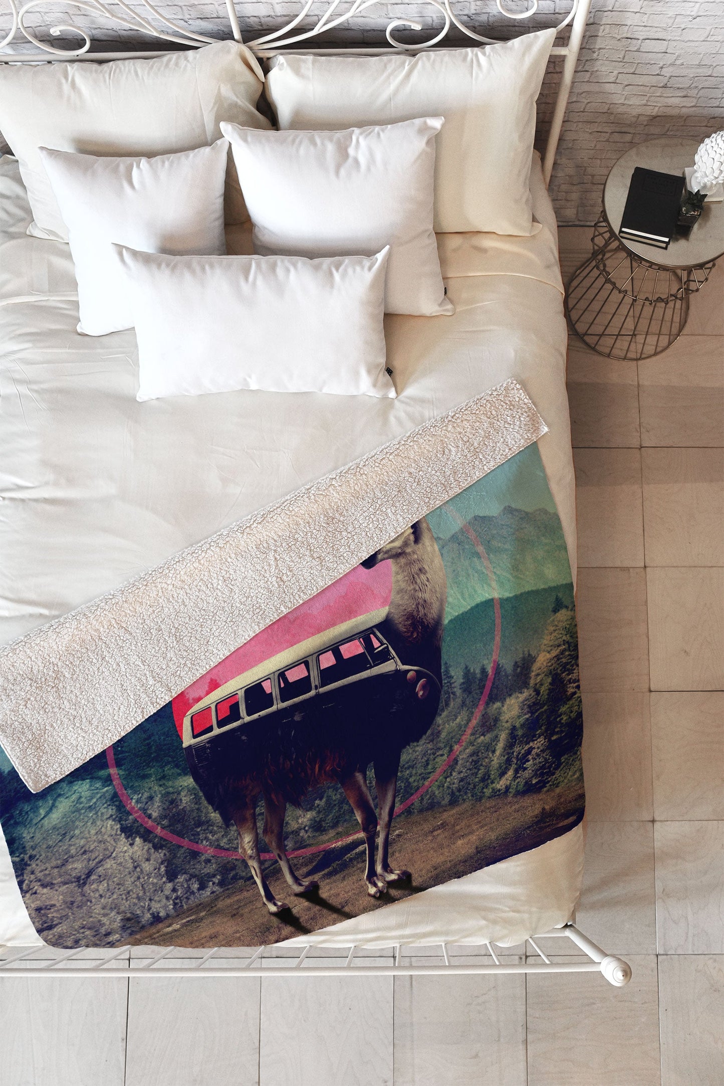 Ali Gulec Llama Van Fleece Throw Blanket