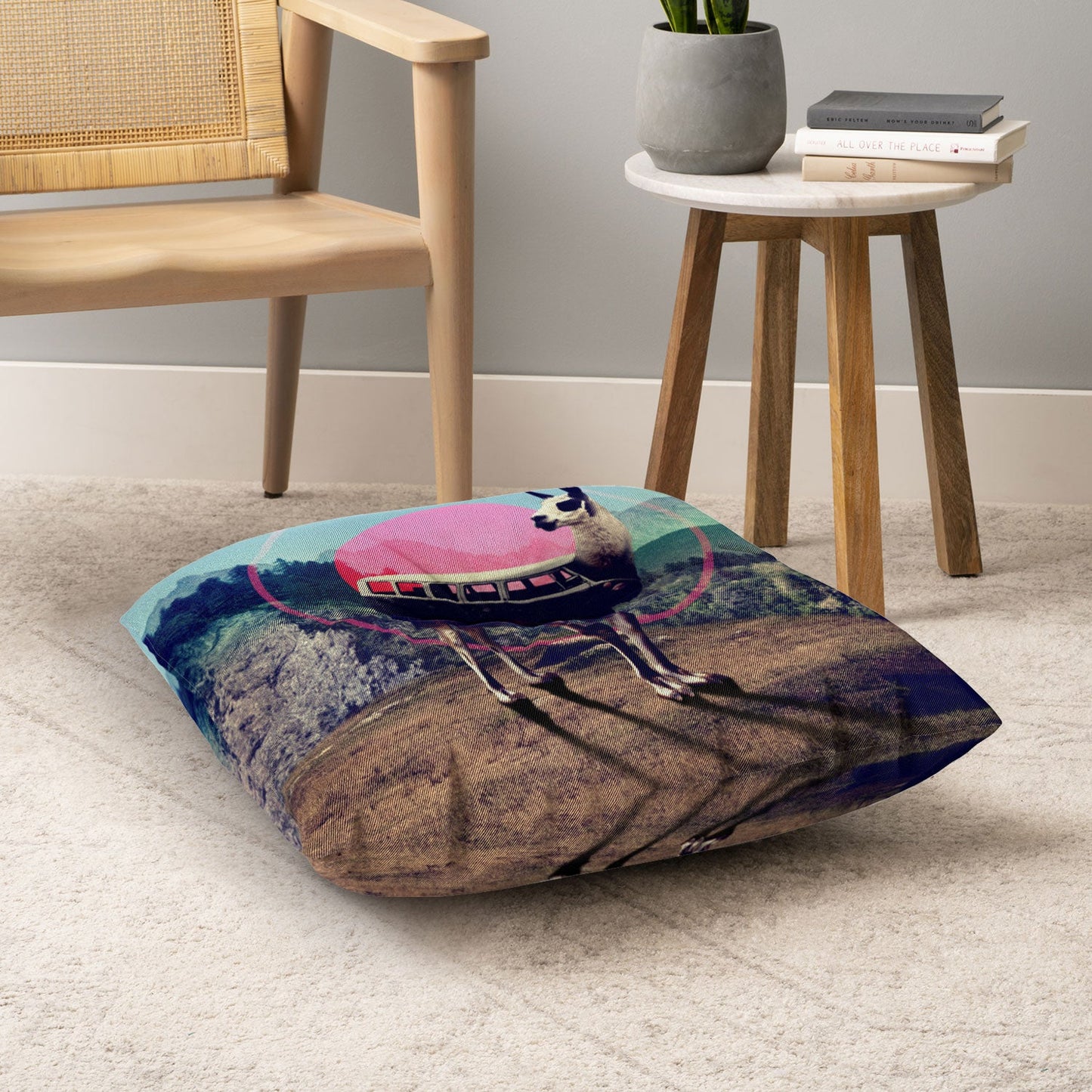 Ali Gulec Llama Van Floor Pillow Square