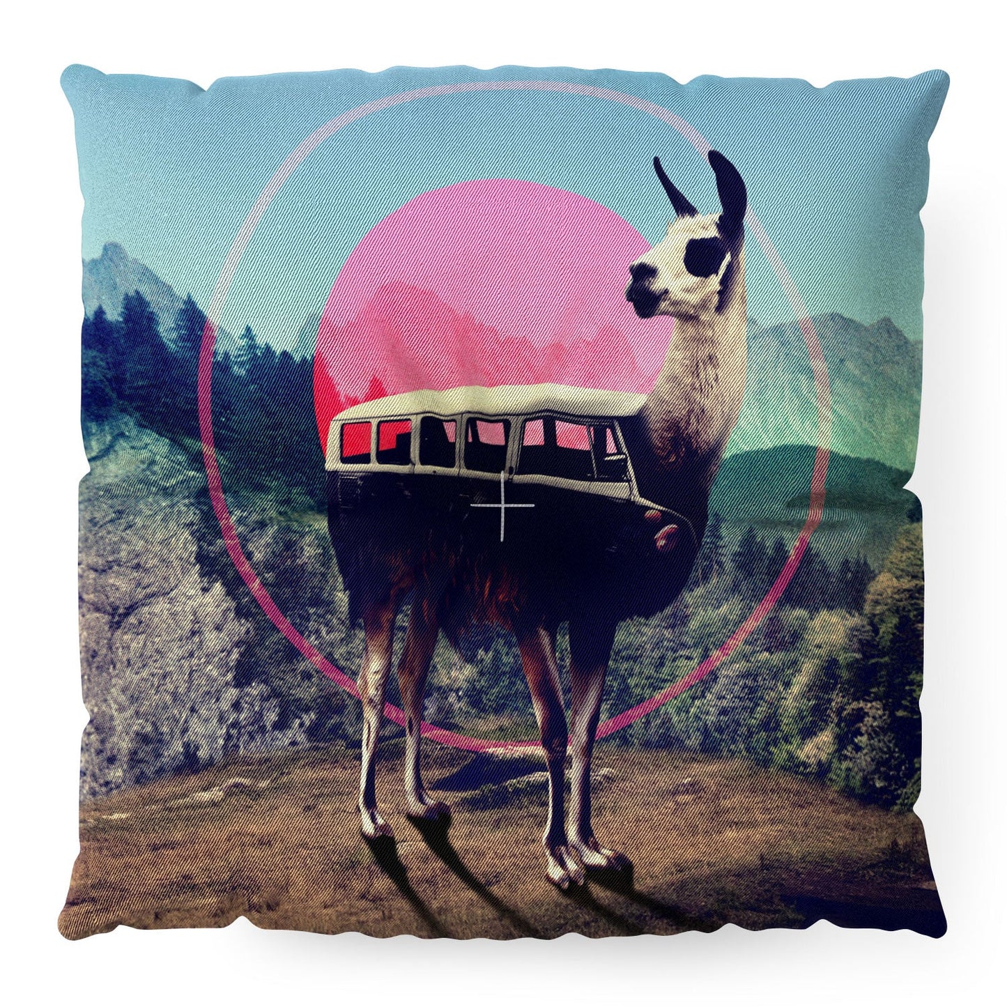 Ali Gulec Llama Van Floor Pillow Square