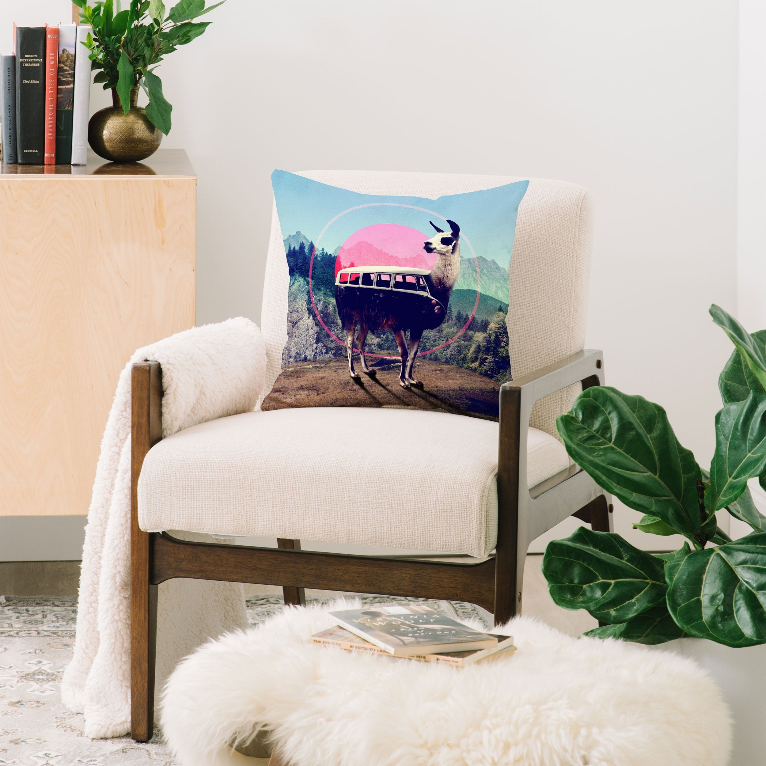 Ali Gulec Llama Van Throw Pillow
