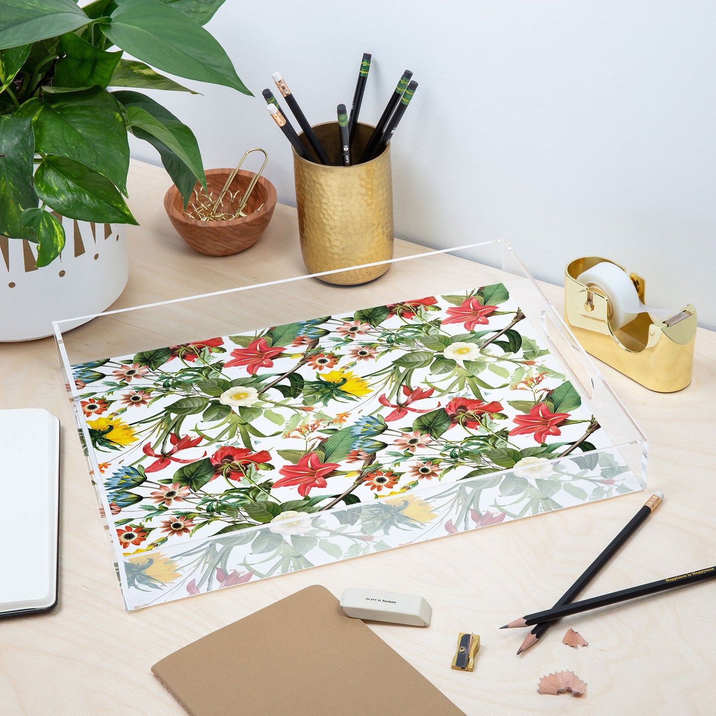 Ali Gulec Summer Flower Garden Acrylic Tray
