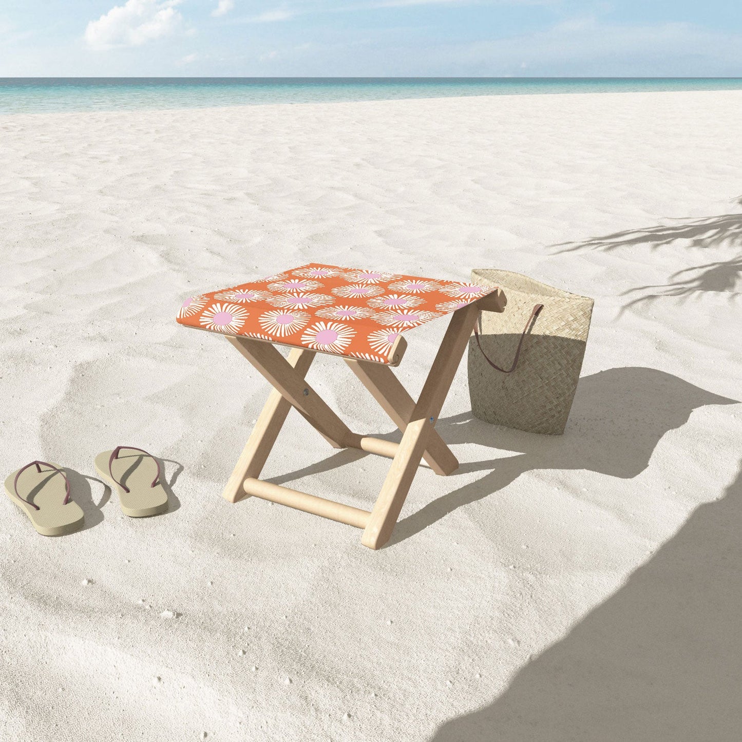 Alice Rebecca Potter Terracotta Daisy Folding Stool