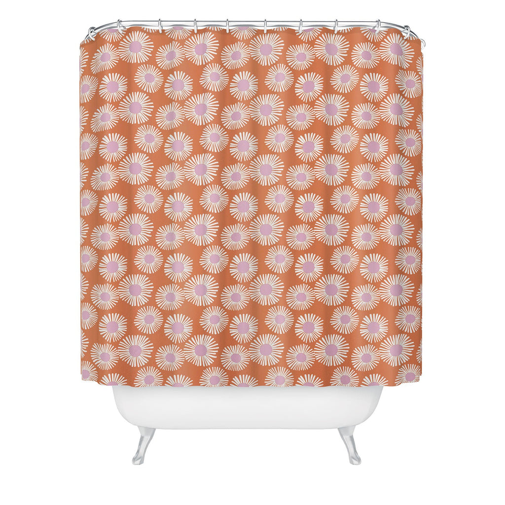 Alice Rebecca Potter Terracotta Daisy Shower Curtain