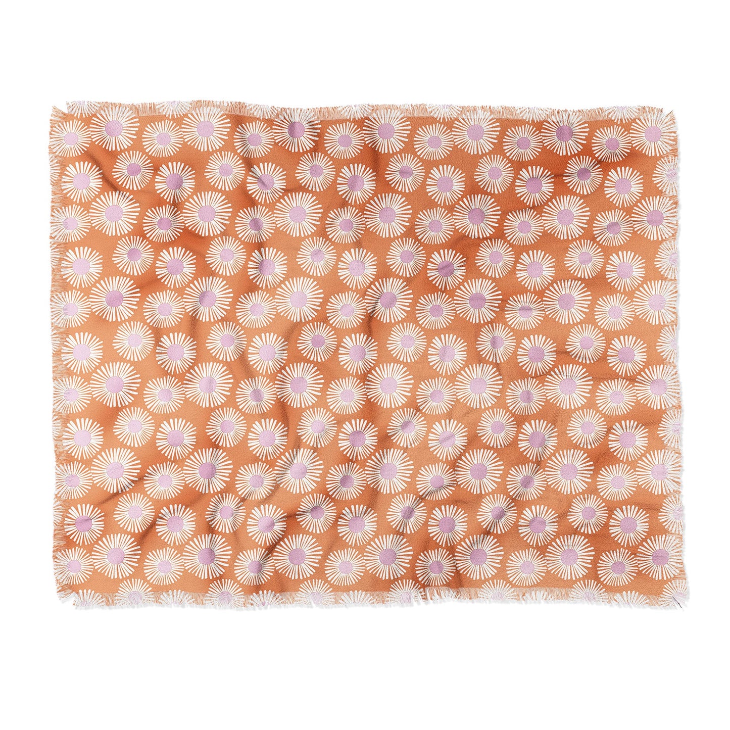 Alice Rebecca Potter Terracotta Daisy Throw Blanket