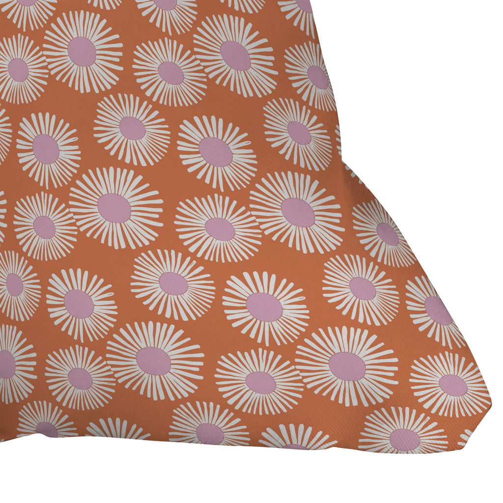 Alice Rebecca Potter Terracotta Daisy Throw Pillow