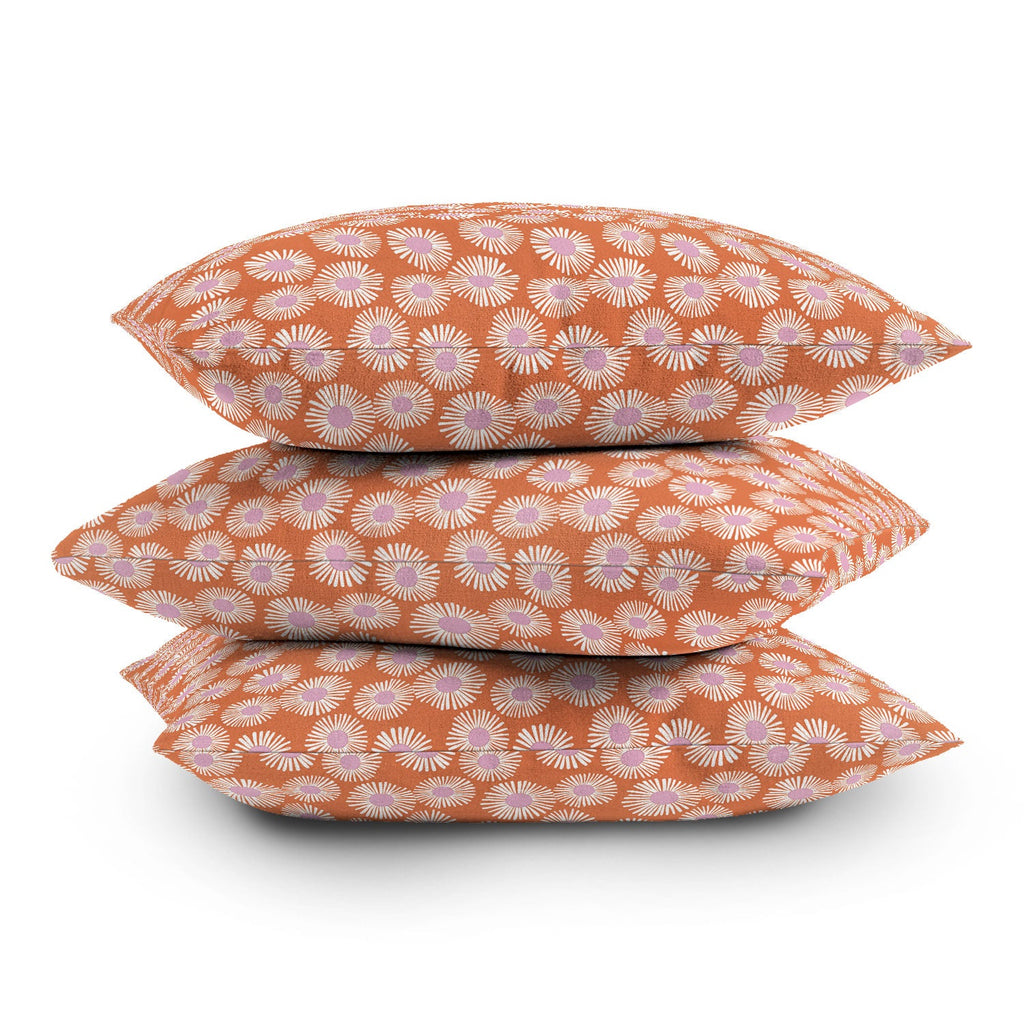 Alice Rebecca Potter Terracotta Daisy Throw Pillow