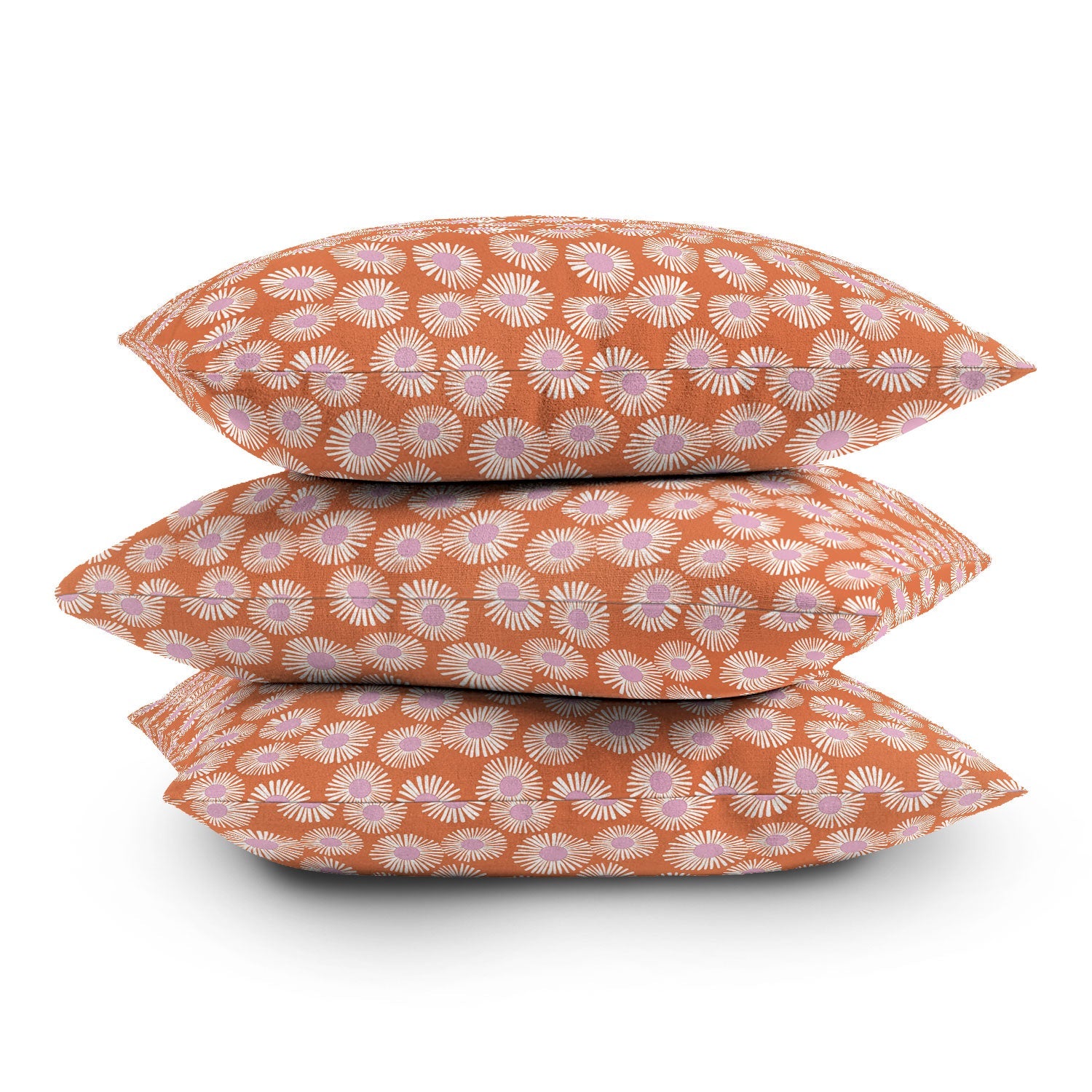 Alice Rebecca Potter Terracotta Daisy Throw Pillow