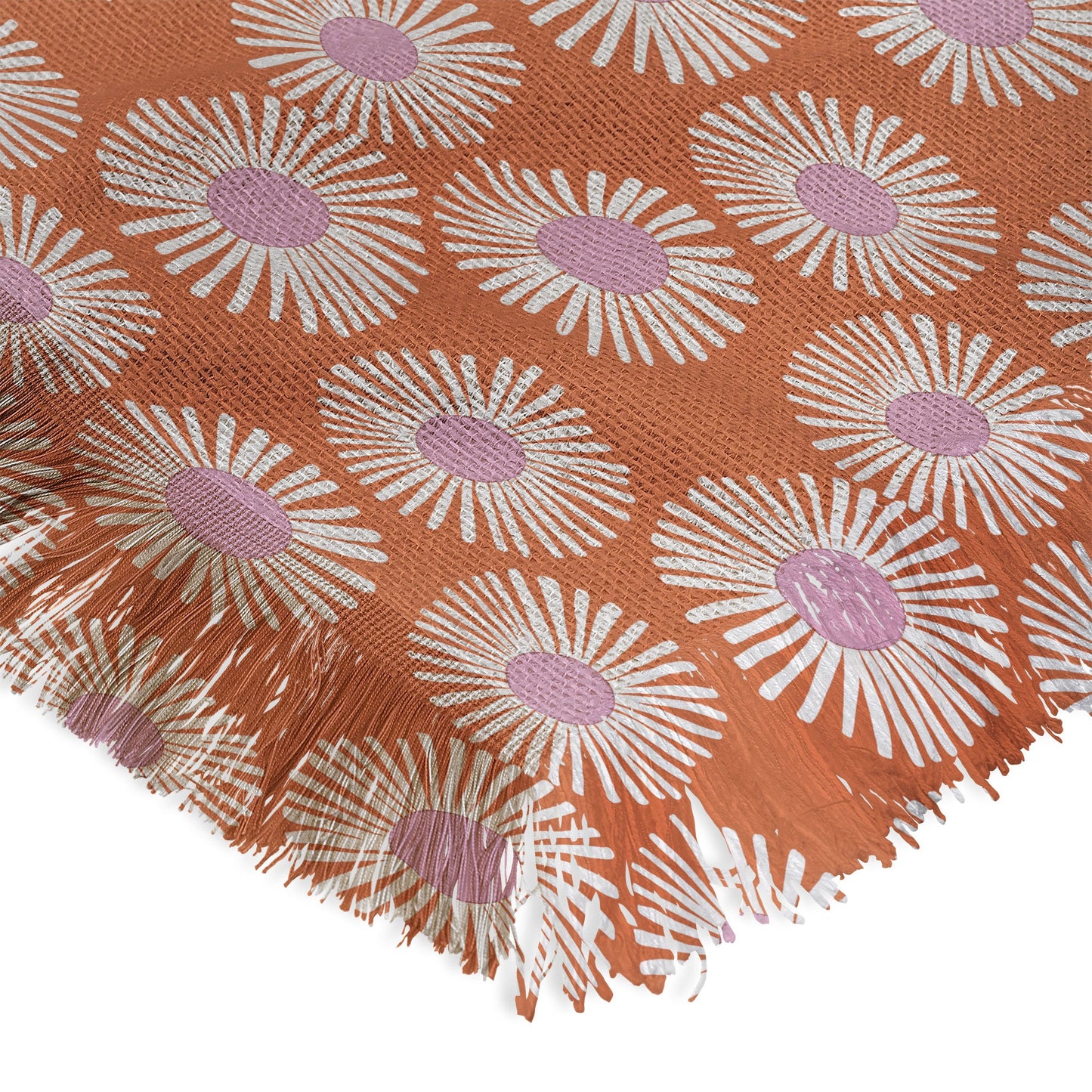 Alice Rebecca Potter Terracotta Daisy Throw Blanket