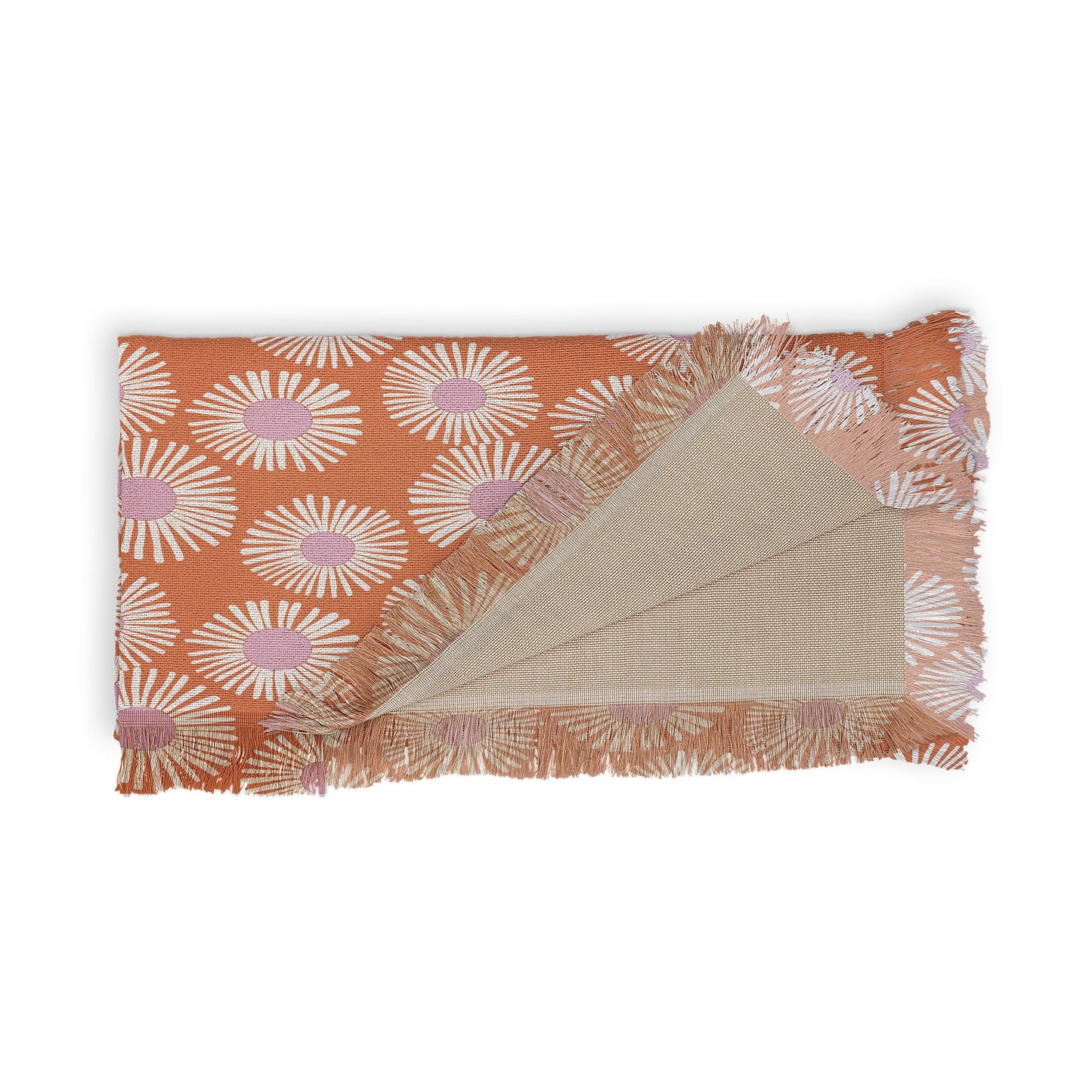 Alice Rebecca Potter Terracotta Daisy Throw Blanket