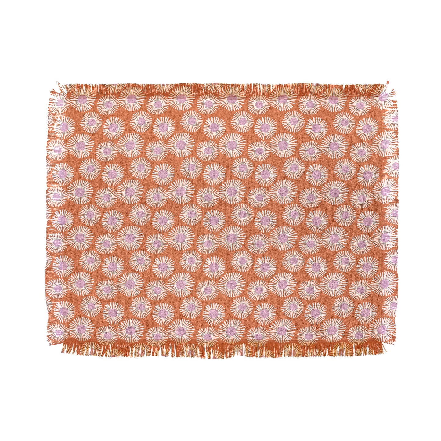 Alice Rebecca Potter Terracotta Daisy Throw Blanket