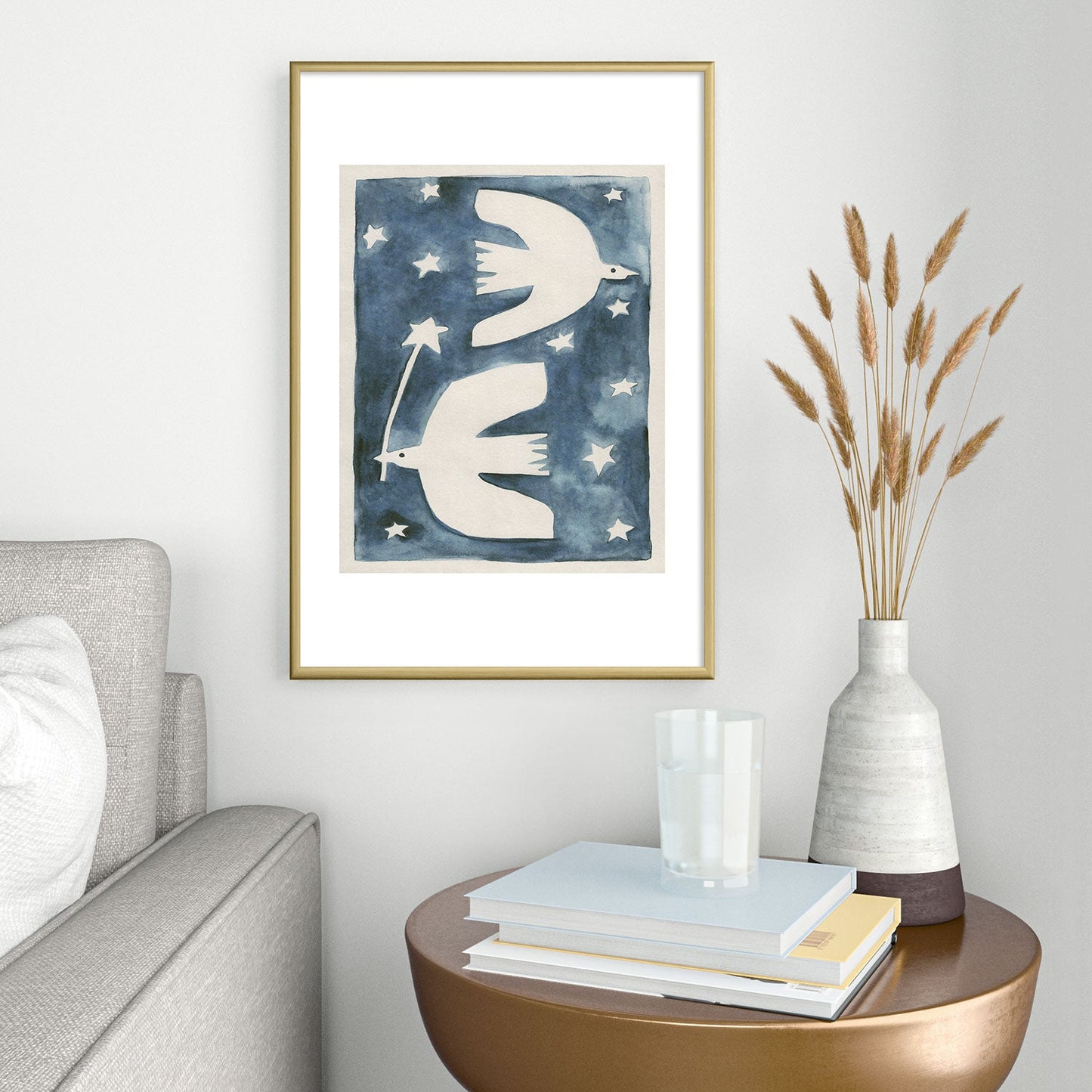 Alisa Galitsyna Celestial Birds V2 Metal Framed Art Print