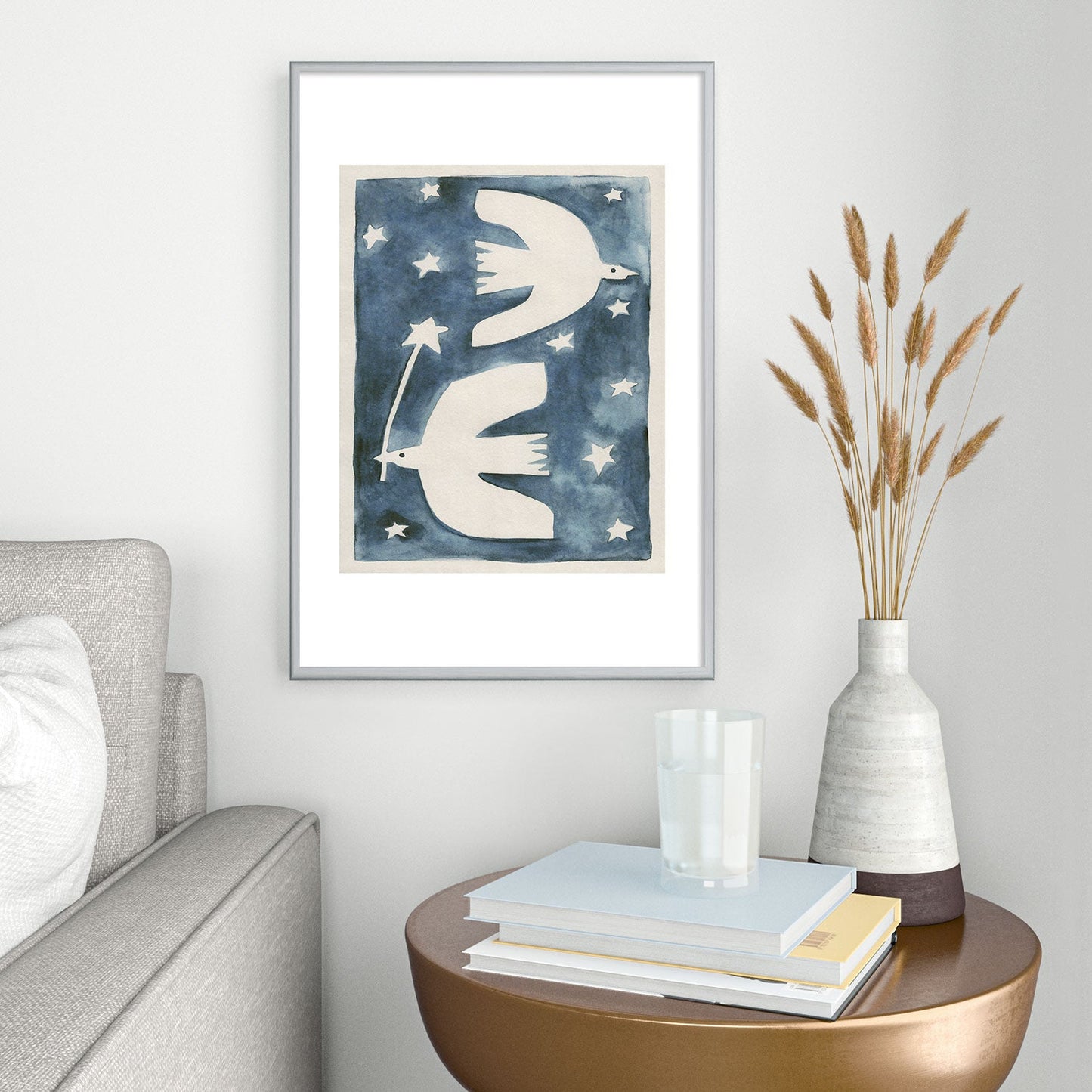 Alisa Galitsyna Celestial Birds V2 Metal Framed Art Print