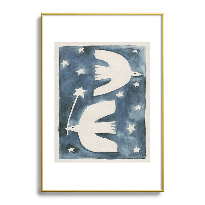 Alisa Galitsyna Celestial Birds V2 Metal Framed Art Print